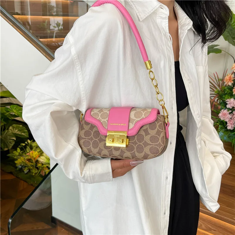 2025 جديد السرج حقيبة المرأة التباين طباعة Crossbody/حقيبة كتف متعددة الاتجاهات ارتداء تحت الإبط محفظة أنيق الإكسسوار اليومي