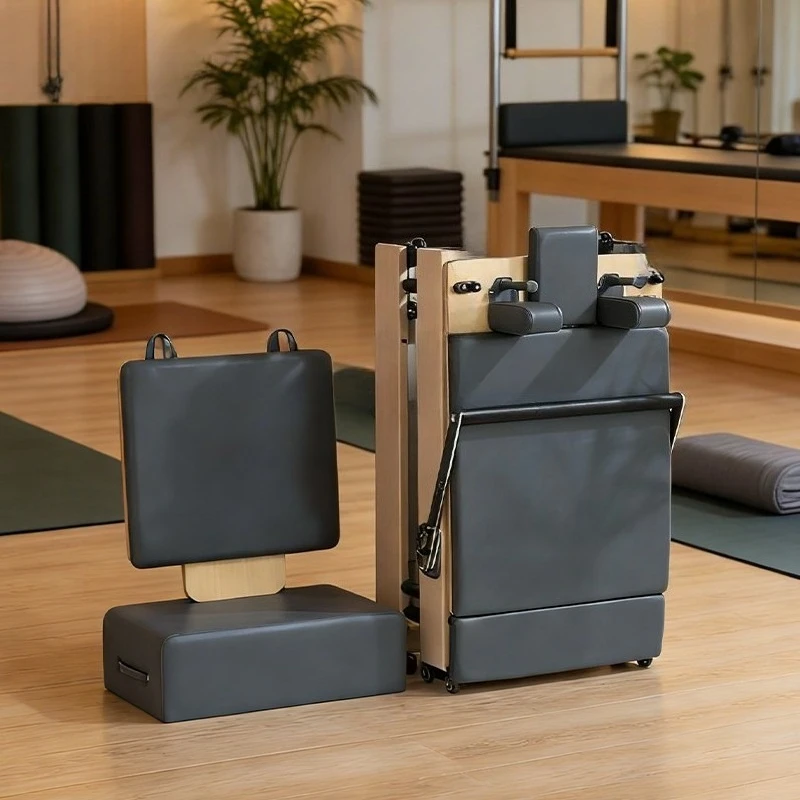 Adjustable Resistance Fitness Training Equipment Maple Oak Folding Pilates Shape Bed Home Gym