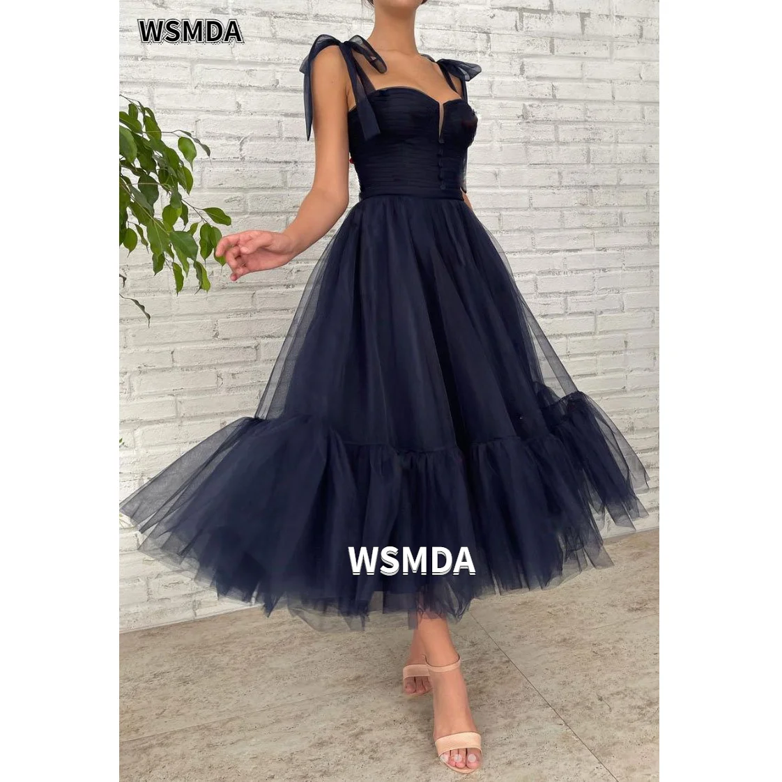 Plissado tule a linha vestido de baile até o tornozelo querida sem mangas vestido de baile vestidos de noite vestido de fiesta