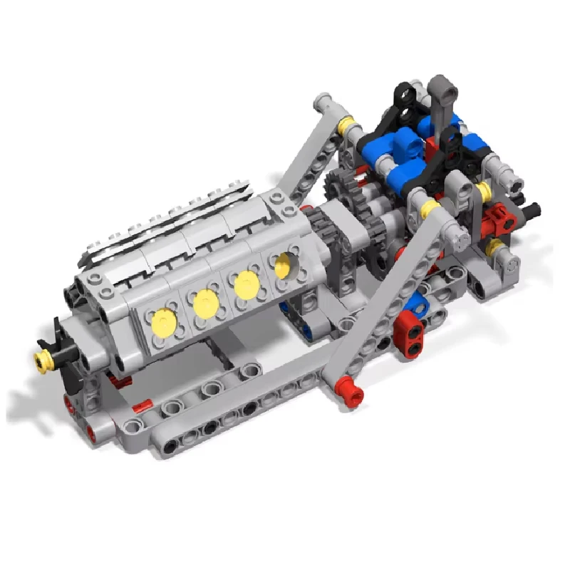 Caja de cambios de 4 velocidades + modelo de motor V8, juego de bloques de construcción, Kit de modelo de ensamblaje de partículas pequeñas, juguetes DIY para regalos de navidad