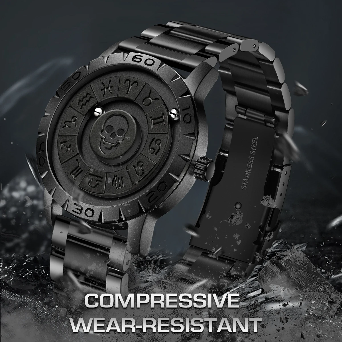 FOXBOX Luxury Skull Design Watch Men Fashion Business Watch Men Full Steel Sport Military Waterproof Men\'s Quartz Wristwatches