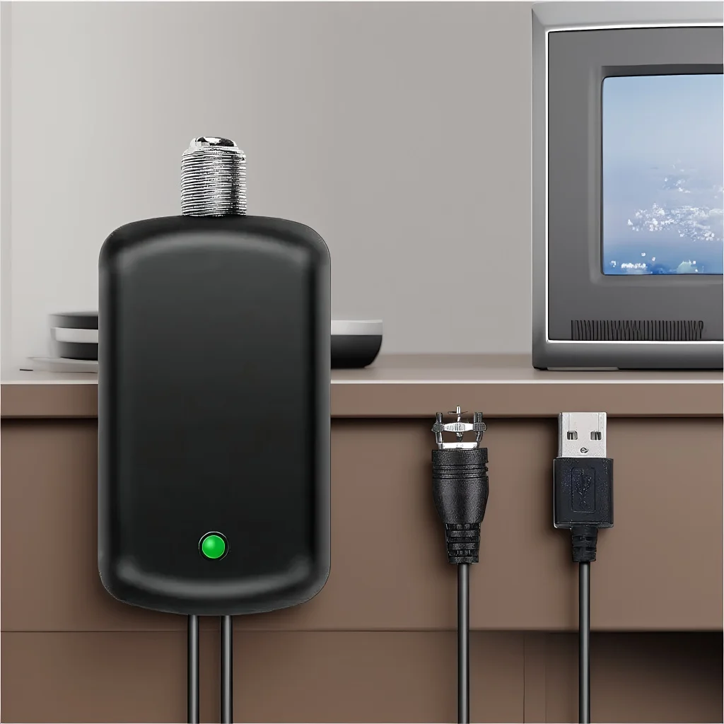 Digital TV Antenna Amplifier Signal BoosterUHD Signal Enhancer with Low Noise ChipFixes Pixelation for IndoorOutdoor Antennas
