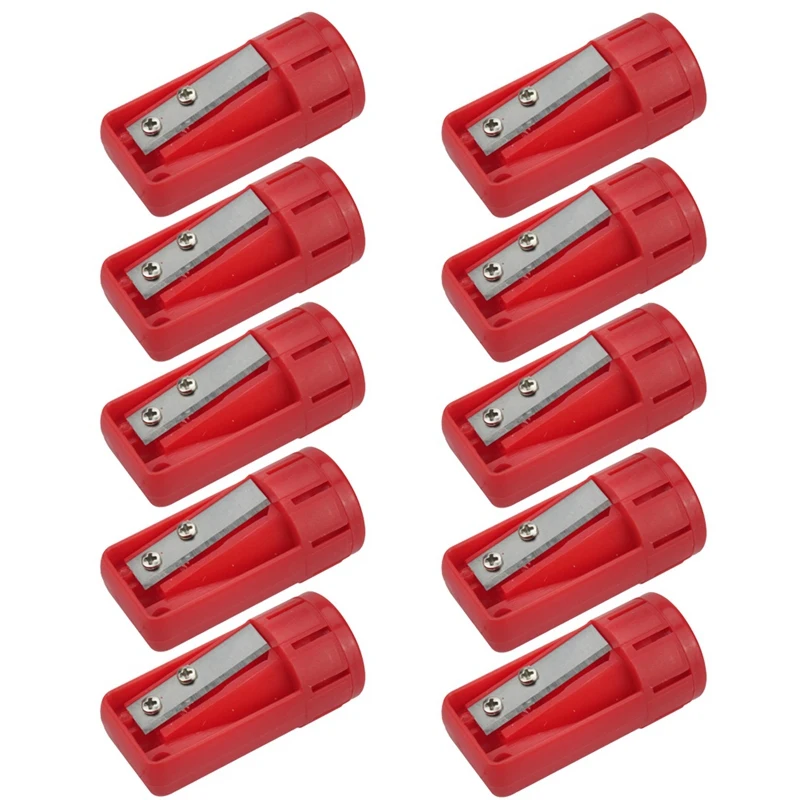 

ABJI-Carpenter's Pencil Sharpener Red Single Hole Pencil Sharpener Plastic Pencil Sharpener Wood Pencil Sharpener