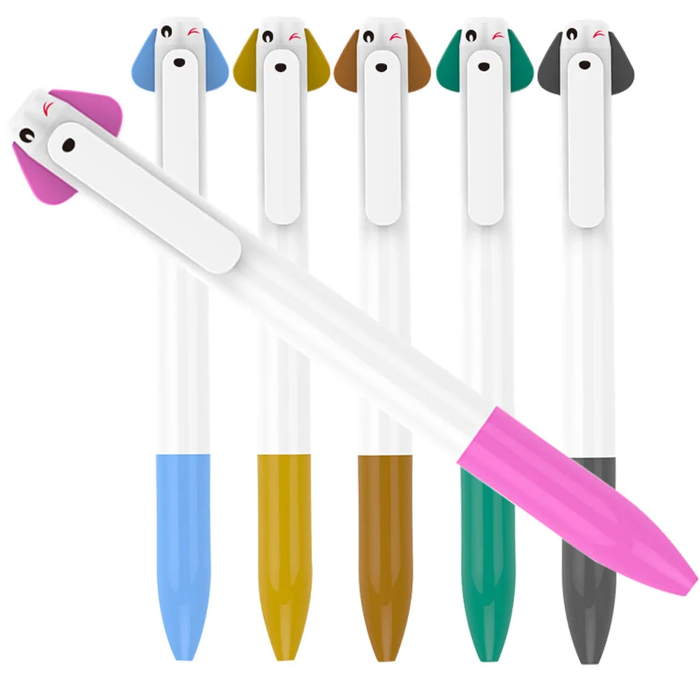 

6pcs Ballpoint Pens Smooth Comfort Handle Ergonomic Design Creative Portable Study Work Stationery Accessory Daily Use