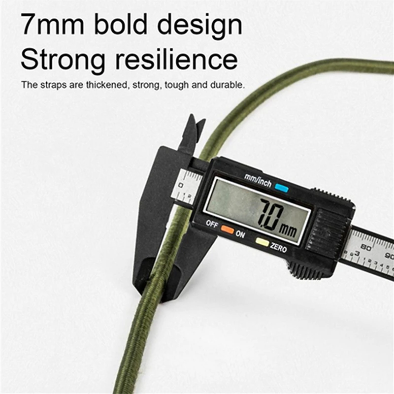 30-210cm 7mm Packing Ropes Elastic Bungee Cords with Silver Hooks Stretch Lightweight for Bikes Car Luggage Roof Rack Strap