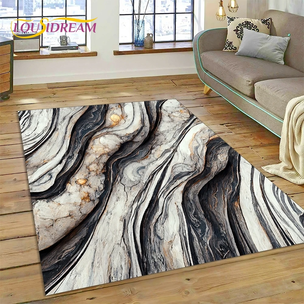 3D Luxurious Marble Colorful Gold Color Carpet Rug for Home Living Room Bedroom Sofa Doormat Decor,Area Rug Non-slip Floor Mat