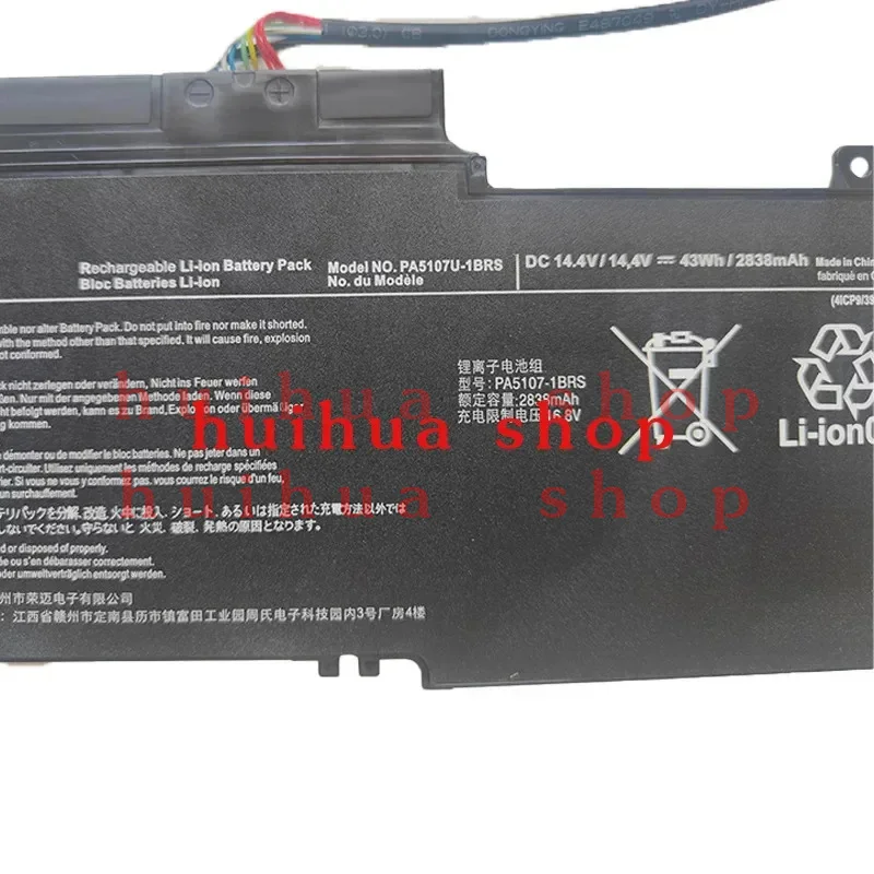 New Laptop Battery for Toshiba Satellite L55-A5234 A5278 P50 S40D L55T PA5107U PA5107U-1BRS 14.4V 43Wh JM