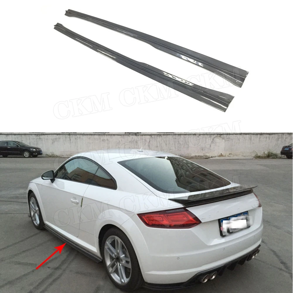 

For Audi TT Carbon Fiber Body Kits Side Skirt Bumper Apron Extension For Audi TTS TTRS 2014 2015 2016 2017 B Style