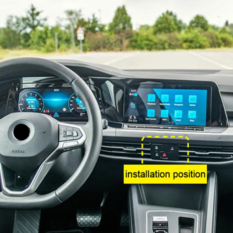 

For VW Volkswagen Golf 8 MK8 2020-2025 Carbon Style Gravity Smartphone Phone Holder Mount Air Vent Bracket Stand Car Accessories