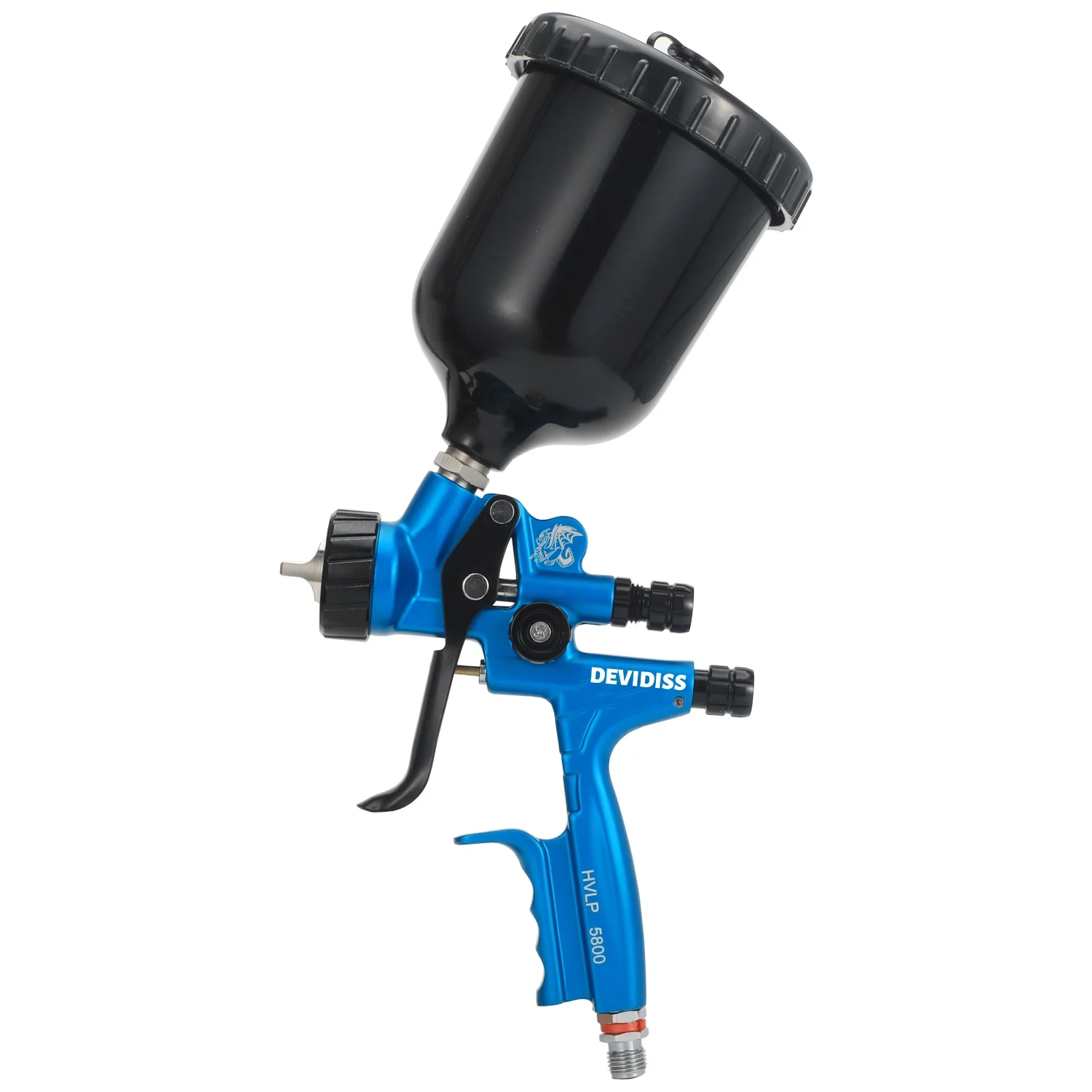 XIAOHUO HVLP 5800 Professional Low-Pressure Spray Gun with 1.3mm Tip Nozzle 600ml Plastic Cup for Precision Spraying Work