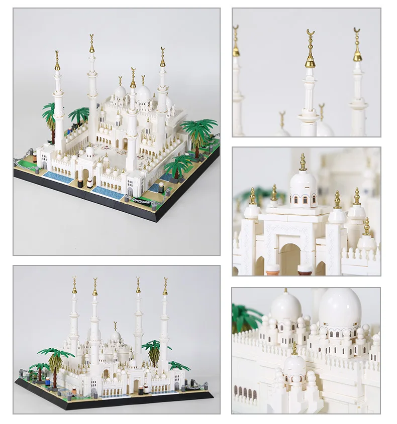 1436PCS MOC Sheikh Zayed Grand Mosque Building Kit - UAE Abu Dhabi Architecture Model, Cultural Gift & Display