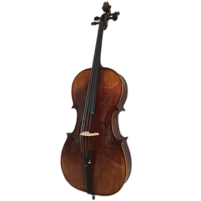 Coffee handmade Cello 4/4 Flamed Maple wood Professional Cello Russia Spruce Student Examination Musical Instruments with bag