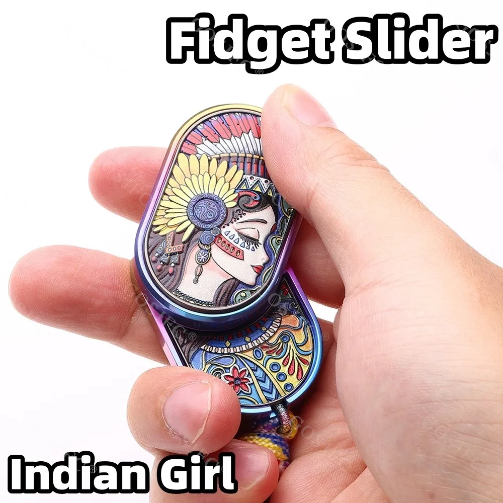 

Indian Girl Fidget Slider Rotates Left And Right 360° Dingding Metal Fidget Toy Office Desk Accessories Novelty Toy