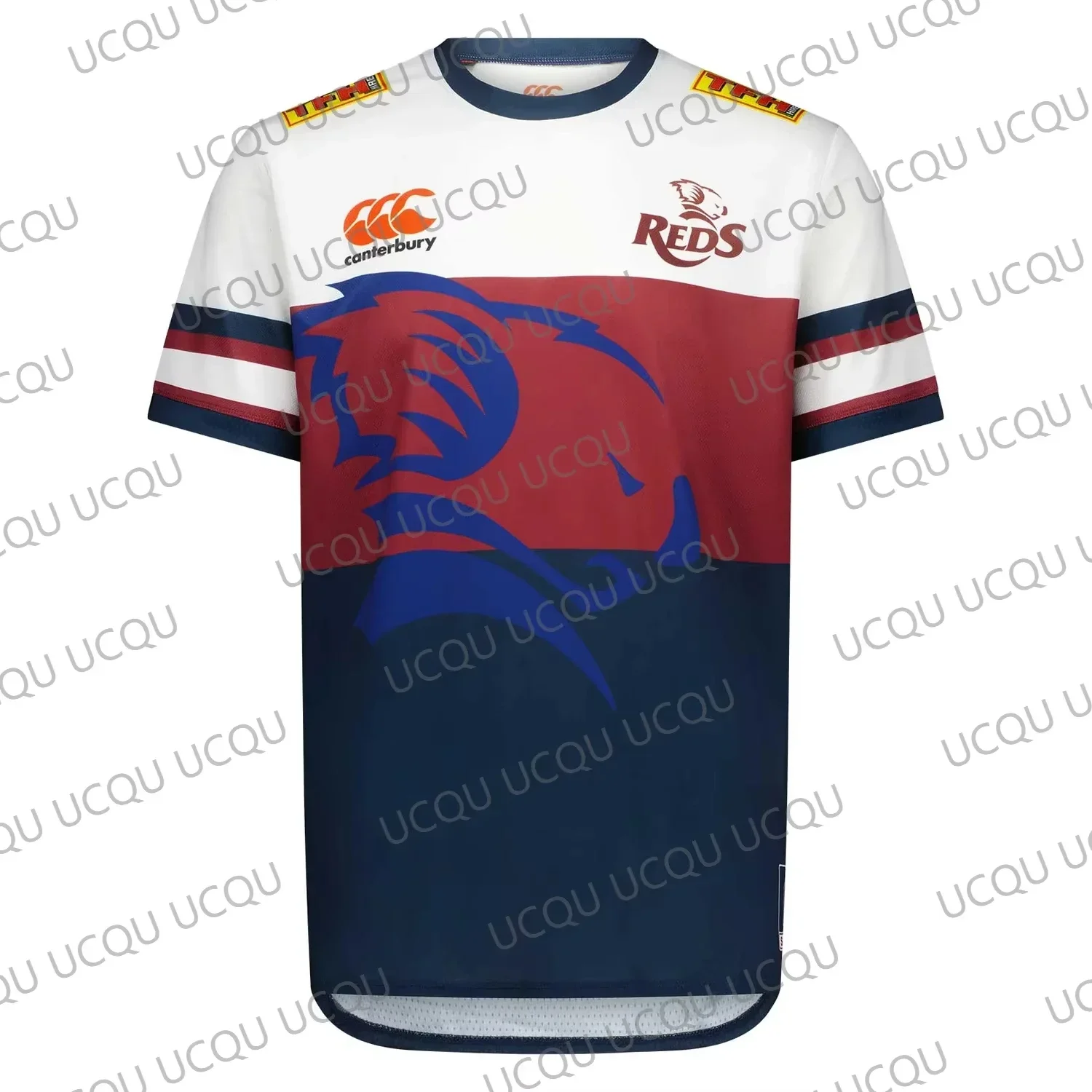 

2025 Nuevo Arriavl Australian Super Rugby Réplica Rugly Jersey 2024 Queensland Reds Mens Home Jersey Oversized 3D impreso Tops -