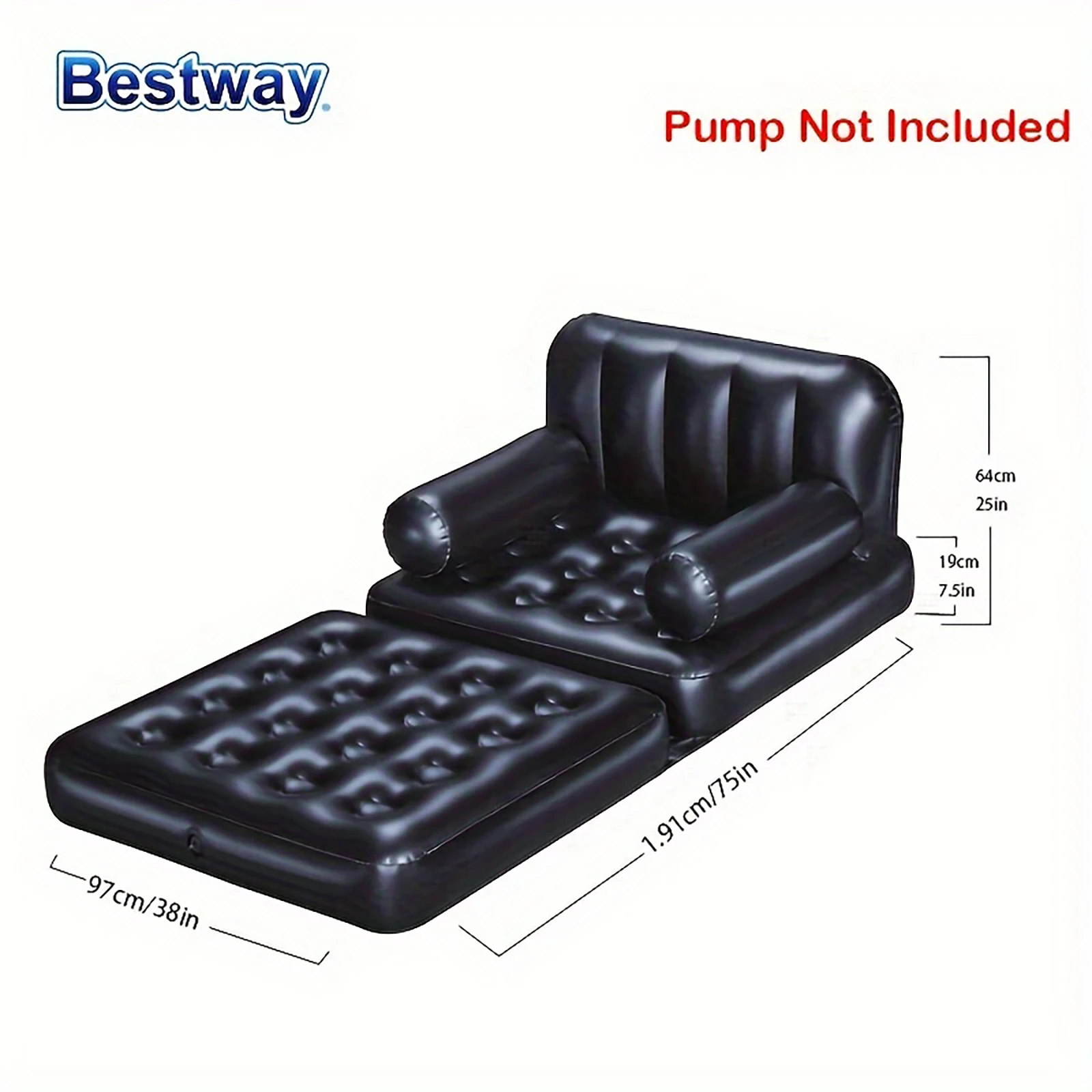 Bestway 75054 1 szt. Dziedziniec przenośna podwójna zewnętrzna sofa nadmuchiwanaLazy Man składana Sofa nadaje się do trawnika