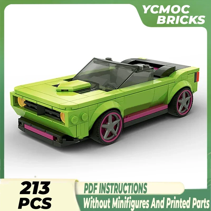 Speed Champions Model Moc Building Bricks Green Muscle Car Technology Modular Blocks Gifts Christmas Toys DIY Sets Assembly