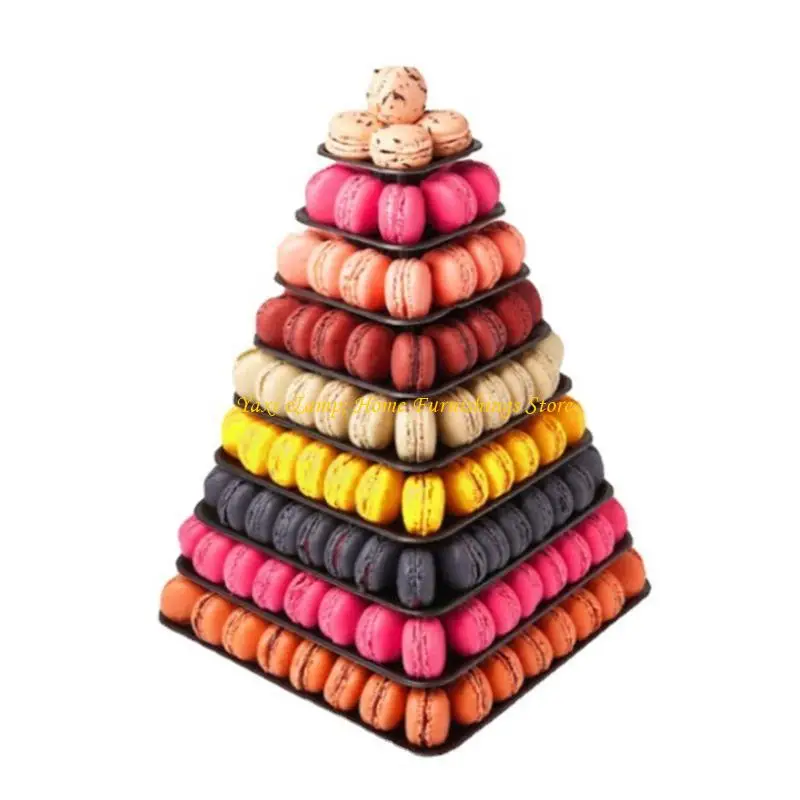 W8EA Acrylic Macaron Display Rack Cupcake Stand 9-Tier Cupcake Tower Party Decor