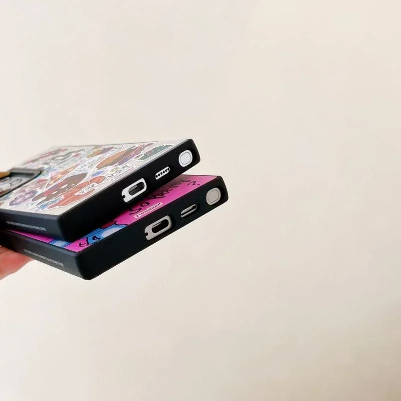 Custodia magnetica con superficie a specchio per cani Graffiti con bordo nero per custodia per Samsung Galaxy S25 + Plus S24 S23 Ultra S25U