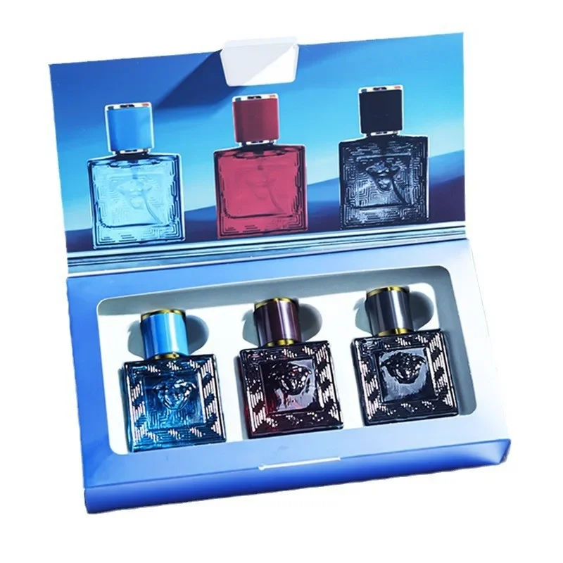 Caja de regalo de Perfume para hombre y mujer, Set de 3 piezas, fragancia duradera, 90ml