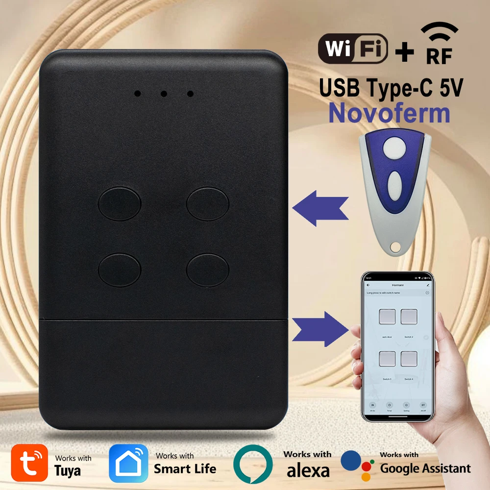 

Smart Tuya NOVOFERM NOVOTRON TORMATIC Wi-Fi Пульт дистанционного управления для гаражных ворот для 502 MAX43-2 504 MAX43-4 512 MIX 43-2 Alexa Google Home