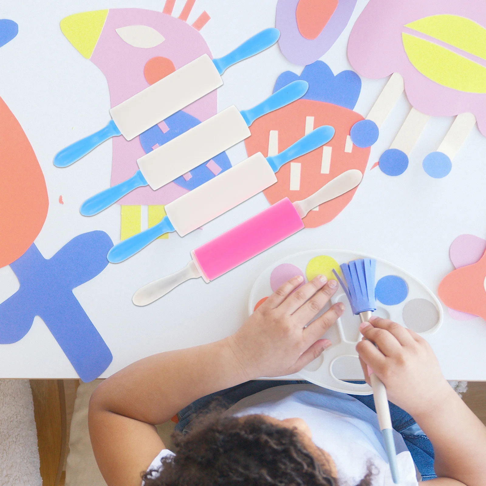 Conjunto de ferramentas de argila para crianças, 4 unidades, hastes de rolamento abs para escultura diy, materiais de modelagem de cerâmica, ferramentas manuais de argila
