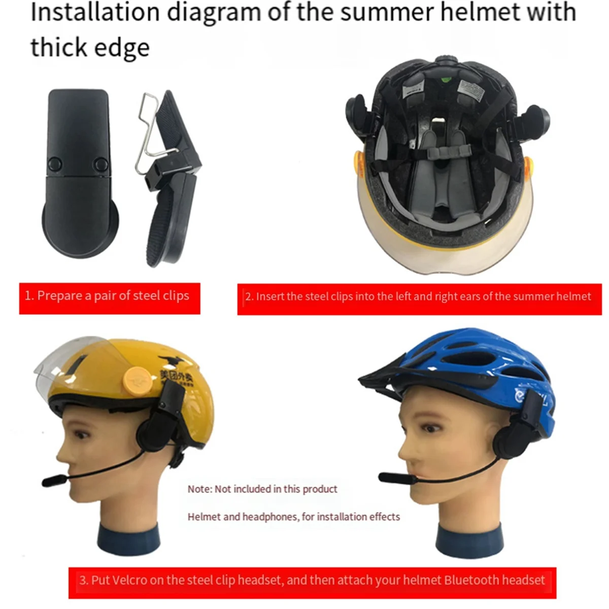 Pince de fixation pour casque de vélo électrique, clip en plastique multifonctionnel, casque Bluetooth, pince A, été