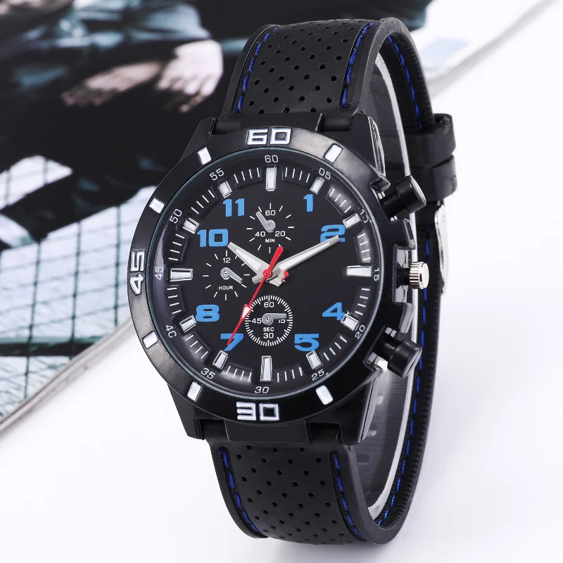 2023 Hot Sale Fashion Military Sport Watch Men Black Silicone Watches Quartz Wristwatches Men Best Gifts Low Price Dropshipping