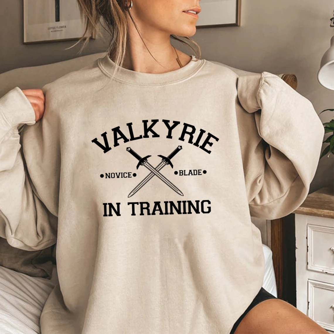 Valkyrie In Training SweatShirt Sarah J Maas Sweatshirts ACOTAR Hoodie Night Court Bookish Gift Women Long Sleeve Pullovers Tops