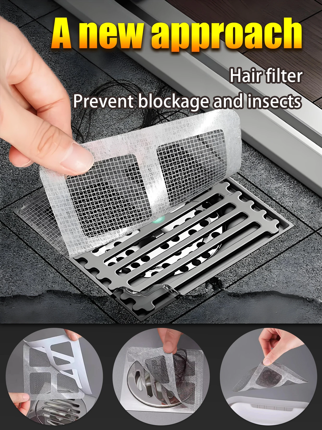 

50/100PCS Hair Catcher Drain Covers Adhesive Sink Strainer Screen Bathroom Shower Drain Filter Insert to Prevent Clog Hair Dust