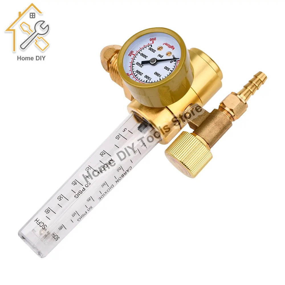 1-25 MPa Argon CO2 Mig Tig Flow Meter Gas Regulator Flowmeter Welding Weld Gauge Argon Regulator Pressure Reducer G5/8 Thread