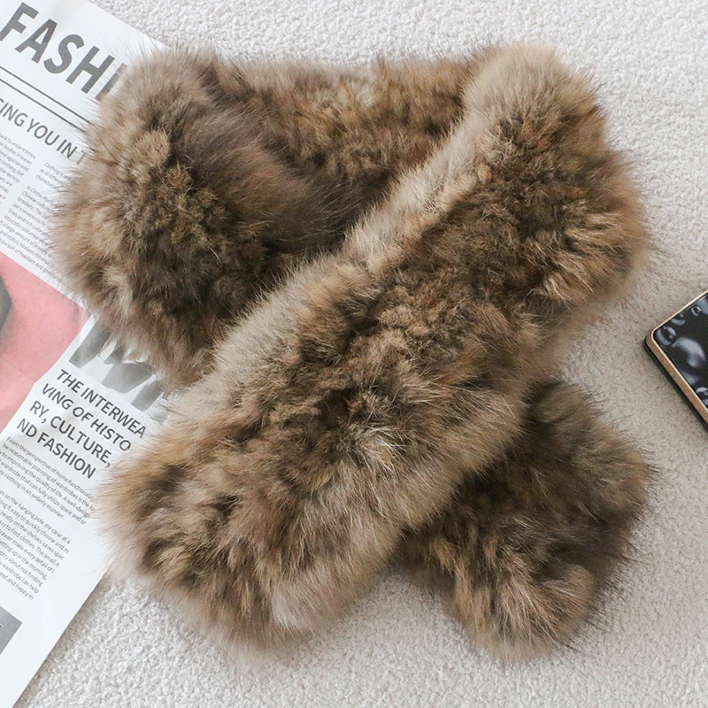 New Fashion Women's Real Sable mink Fur Scarf Stylish Warmand Soft Natural Mink Fur Covering Luxury Snood  Scarves Wraps