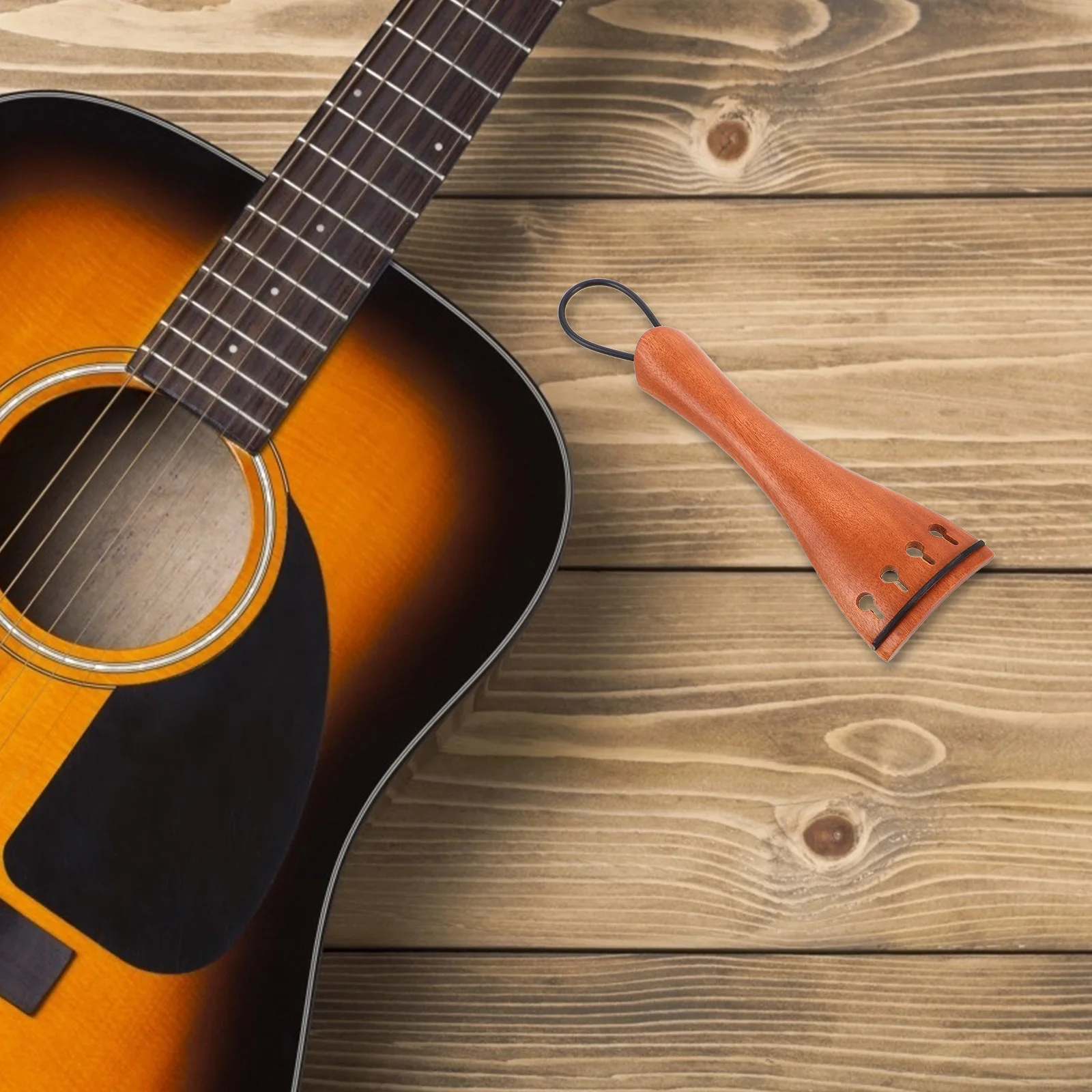 

1Set Violin Tailpiece Wooden Tailgut Durable Replacement Accessory Kit for Professional Beginner String Instrument Repair