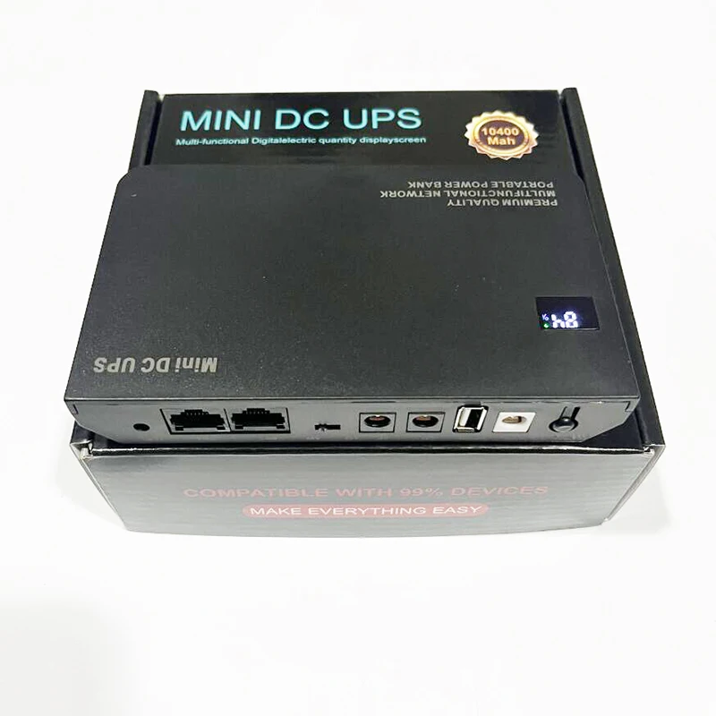 DC UPS Battery Backup 10400mAh 9V 12V 2A 15V 24V 1A Output Uninterruptible Power Supply 85‑265V UPS Battery Backup EU Plug