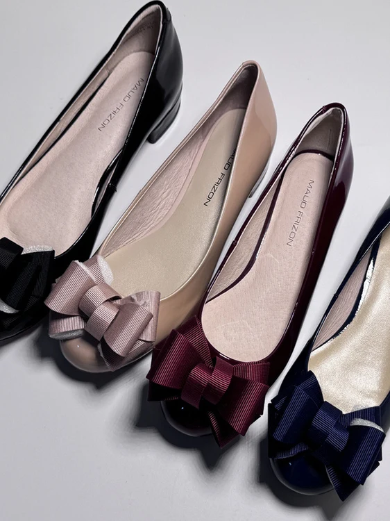 

Red Flat Heel MAUD FRIZON Women's oes with Large Bow Knot European Sle Faion Single oes Suitable for Commuting