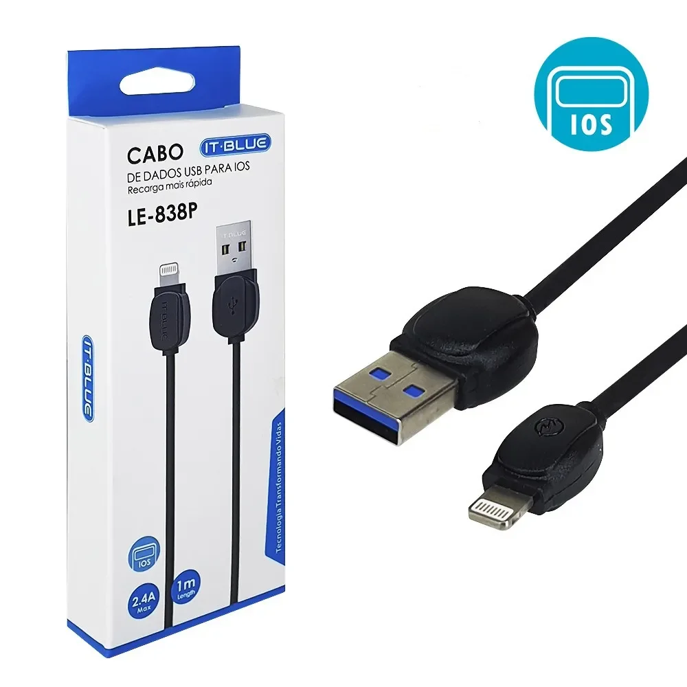 USB DATA CABLE FOR IOS 1M IT BLUE