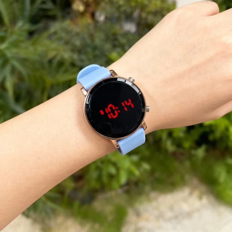 

Цифровые часы для женщин, модные простые светодиодные часы с круглым циферблатом, повседневные спортивные мужские электронные наручные часы, подарок montre femme