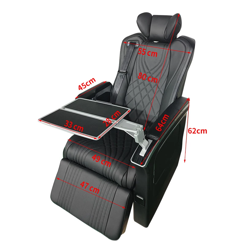 Promotion 2023 Latest V-class Luxury Van Seat With Folding Table Suitable For Toyota Hiace Mercedes W447 Aviation Seat