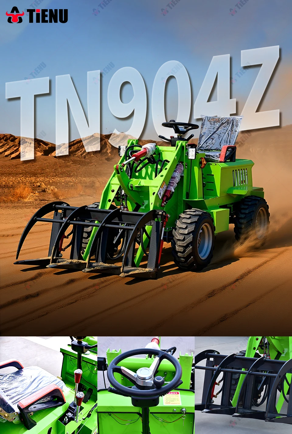 Meistverkaufter Rad-Mini-Teleskoparmlader mit Kubota-Motor, Kompaktlader zum Verkauf – Detail 3