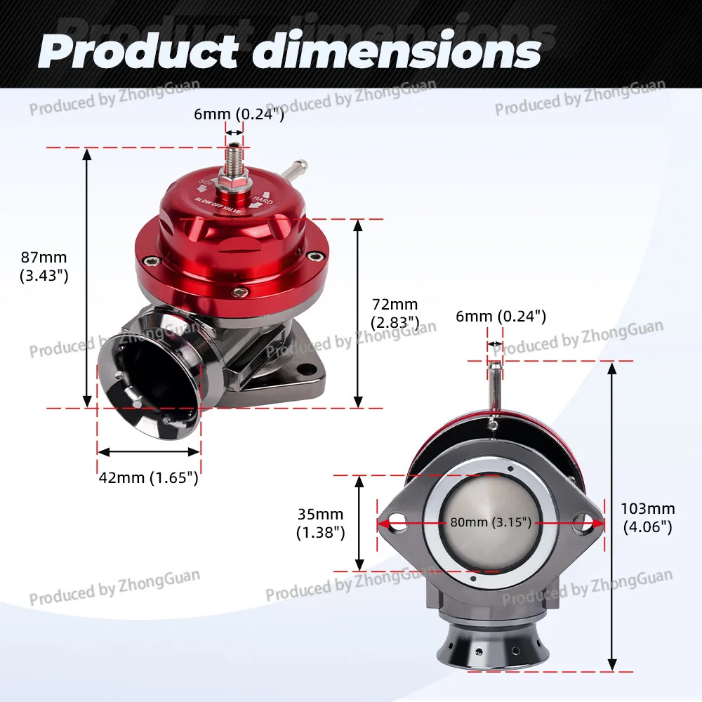 Auto Modification Parts BOV Turbo Relief Valve Kit RS Type Aluminum Alloy Booster Exhaust Valve