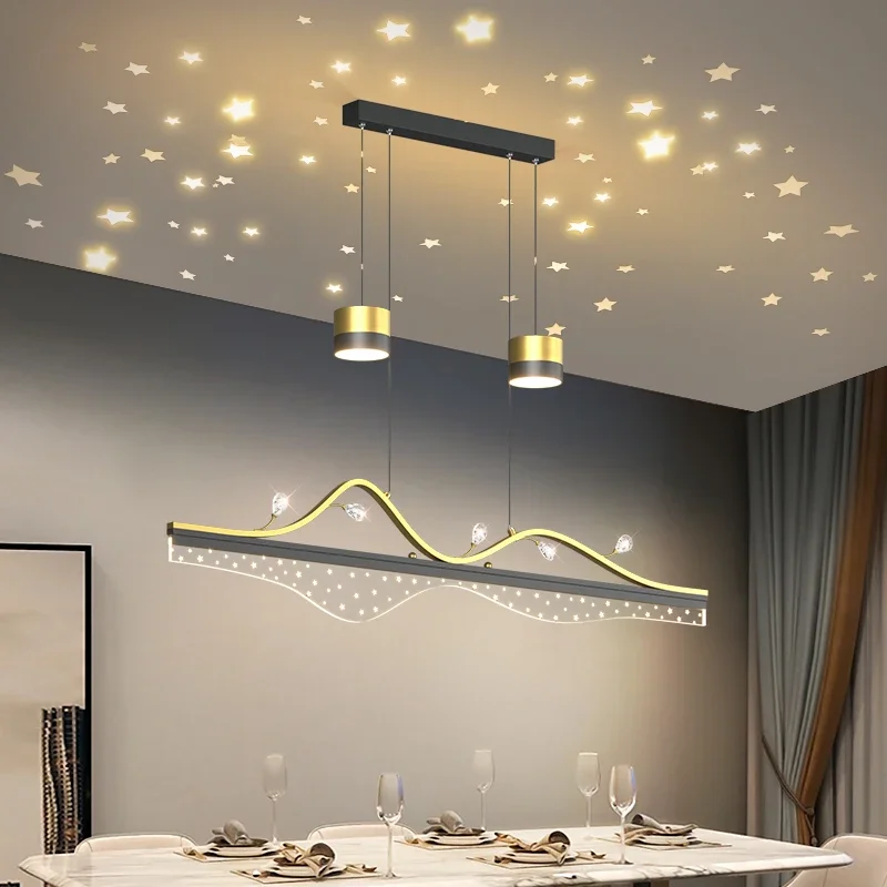 Imagem -03 - Modern Minimalista Restaurante Pendant Lights Romântico Céu Estrelado Top Coffee Table Chandelier Bar Table Net Red Lighting Lamps