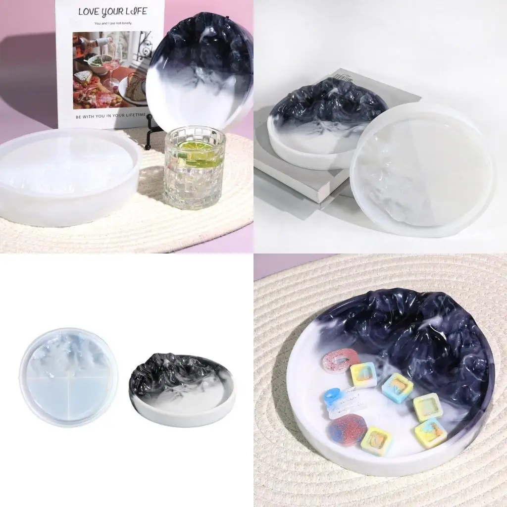 Dish Resin Mold Mountain Silicone Mold Resin Jewelry Tray Mold,Storage Box Casting Mold for Rings Organizer,Pen Holder
