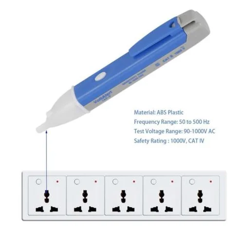 Blue AC Electric Voltage Power Detector Tester Non-Contact Pen 90~1000V