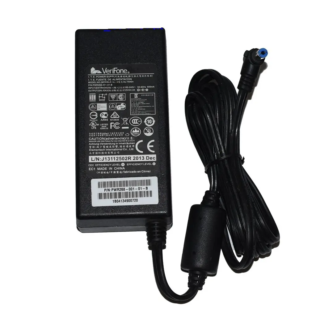 Original VeriFone 12V2A AU-79A0N CPS11224-3B-R 5.5x2.1mm AC DC Power Adapter Charger For VX670 VX680 POS 12V2A