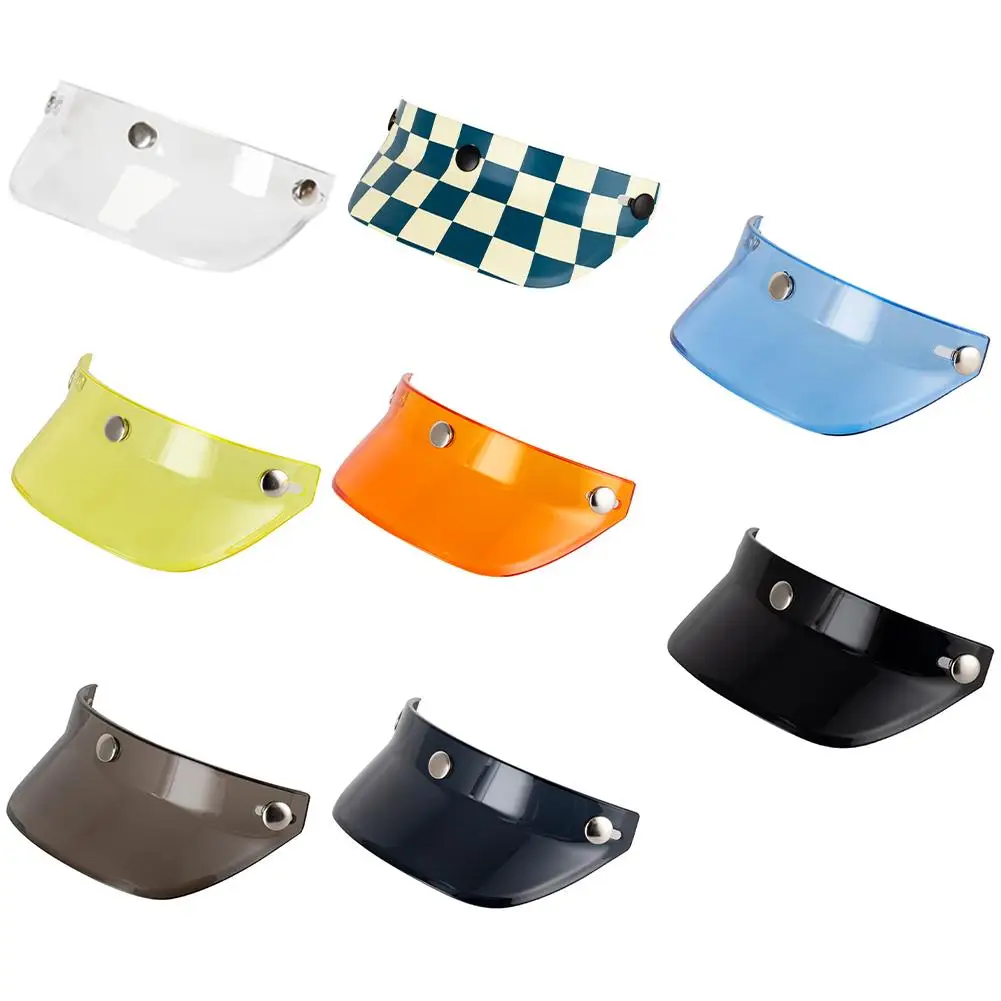 Motorcycle Helmet Sun Shade Protector 3 Snap-Button Retro Open Face Flip Up Down Shield Visor Modified Parts Drop Shipping