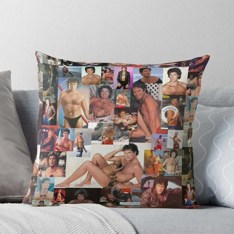 Hoff Chest Collage Throw Pillow Room decorating items Anime Luxury Pillow Cover Pillow