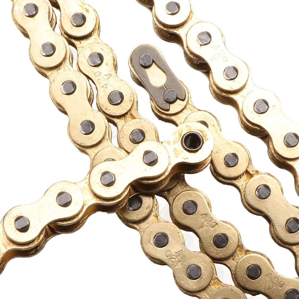 420# Motorcycle O-ring Oil Seal Chain For 110cc 125cc 140cc 150cc ATV Quad Buggy Dirt Pit Bike Motocross Enduro Replacement Part