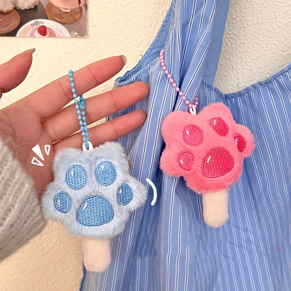 Animal chaton chat patte Popsicle porte-clés moelleux doux en peluche poupée porte-clés dessin animé Ins voiture clé pendentif femme dame fille