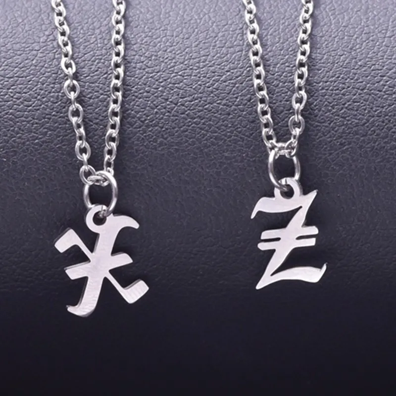 Śliczny stary angielski alfabet naszyjnik Link Chain ze stali nierdzewnej A-Z litery naszyjniki dla kobiet mężczyzn biżuteria Vintage Choker