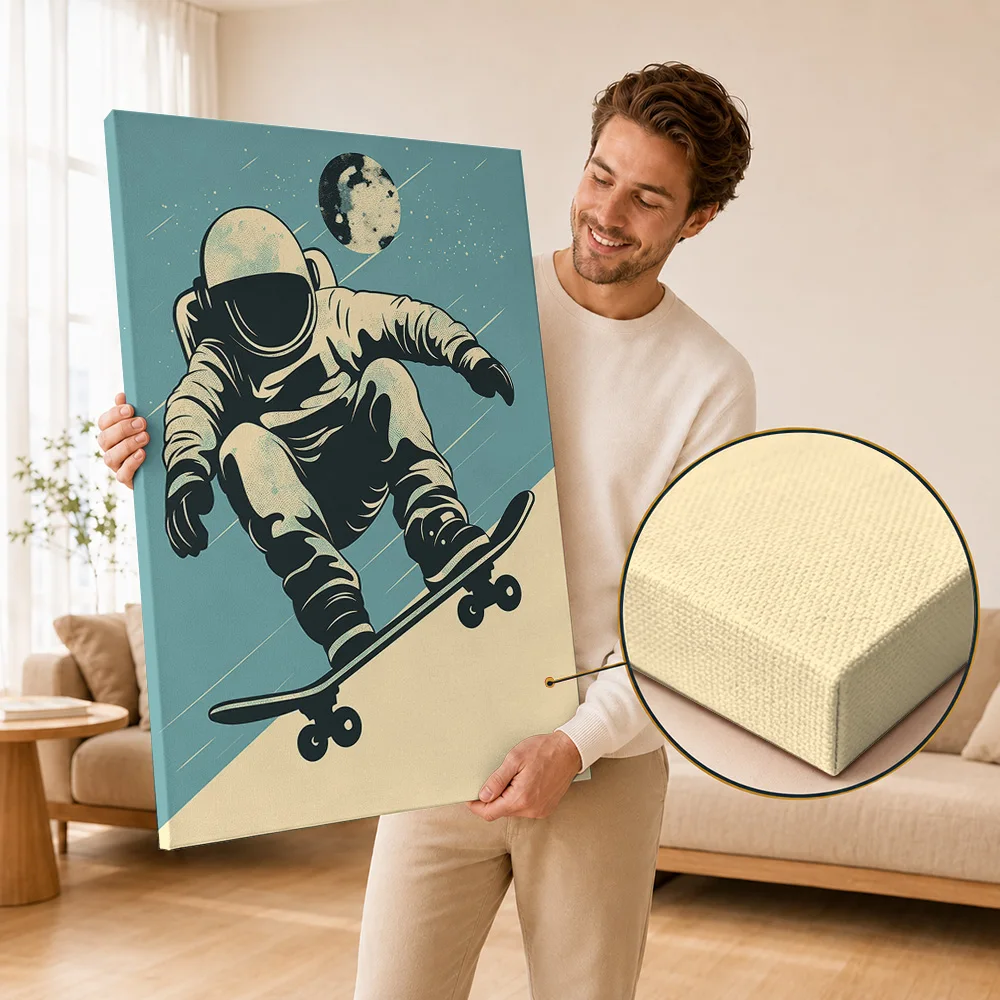 Space Framed Canvas Print Poster Personalized Photo Deep Celestial Style Canvas Wall Art For Entertainment Room Stargazer Gift