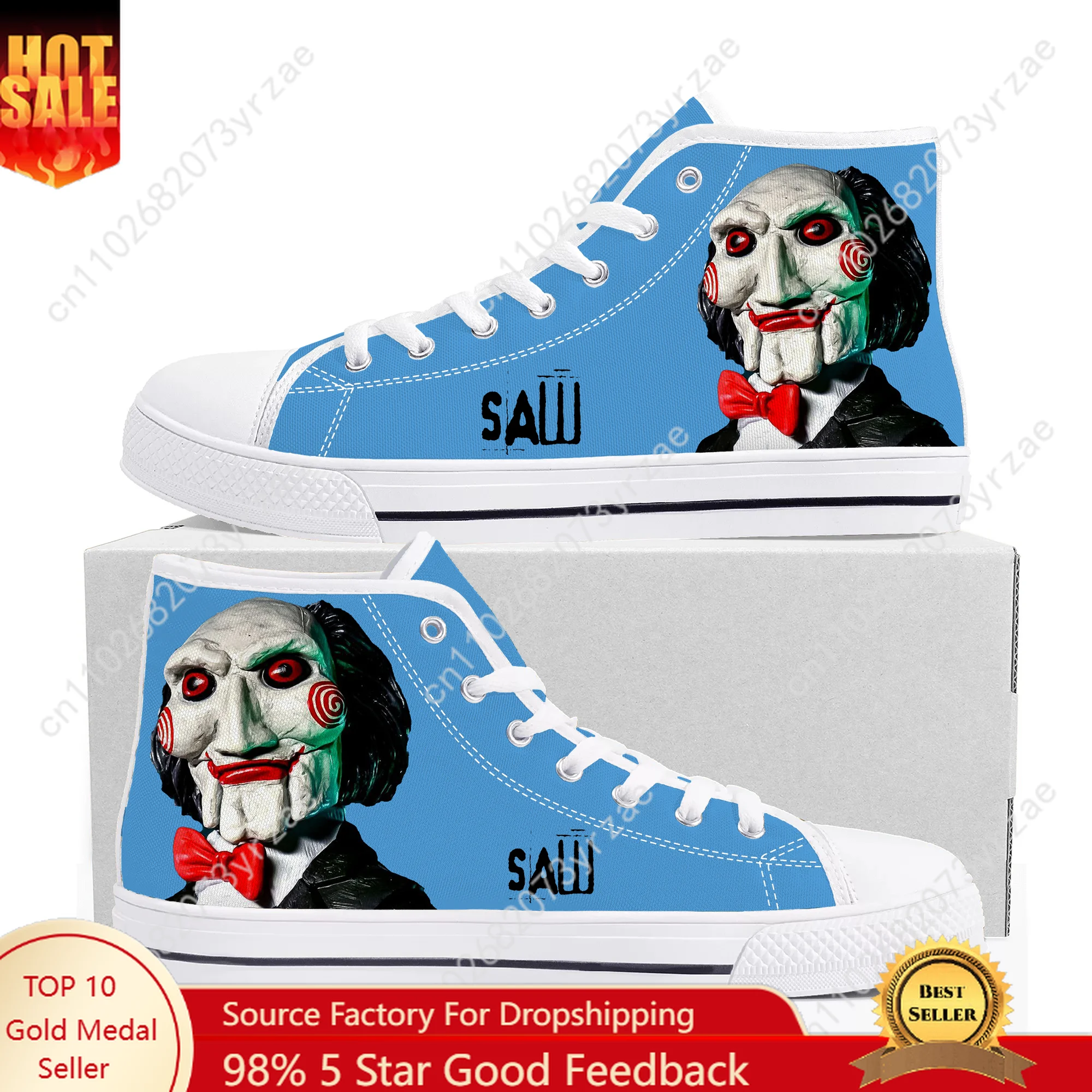 

Saw High Top High Quality Sneakers Mens Womens Teenager Canvas Sneaker Casual Fashion Animation Patterns Shoe Custom Made Shoes